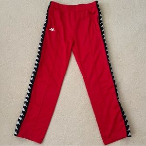 Kappa 222 Banda Astoriazz Side Snap Track Pant unisex Size Large Red